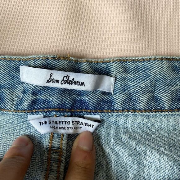Sam Edelman Jeans Stiletto Straight High Rise Light Size 10 - Picture 7 of 8